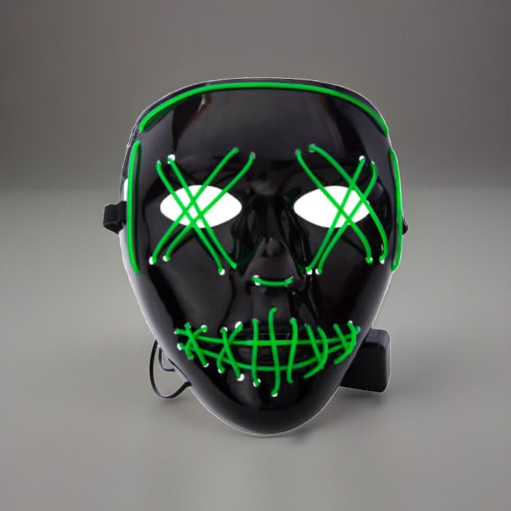 🔥Creepy LED Halloween Mask GREEN BNWT🔥